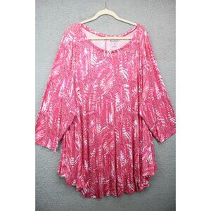 Roaman's 3/4 Sleeve Soft Silky Asymmetrical Hemline Tunic-Size 30/32 or 3X